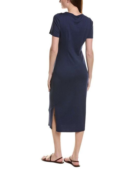 Tommy Bahama Blue Drapey Ponte Midi Dress