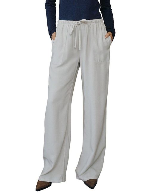 Bella Dahl Gray Kylie Wide Leg Drawstring Pant