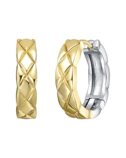Genevive Jewelry Metallic Rachel Glauber Plated Hoop Earrings