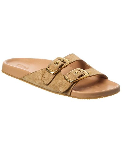 Chloé White Polly Suede Sandal