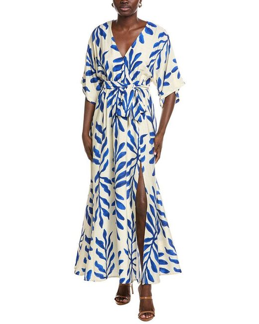 Marion Blue Kimono Maxi Dress