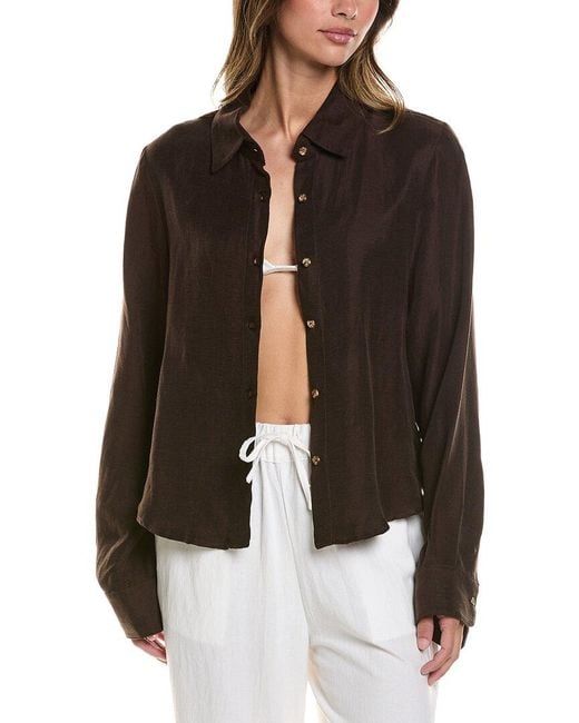 Anemos Brown Phillips Button-Down Shirt