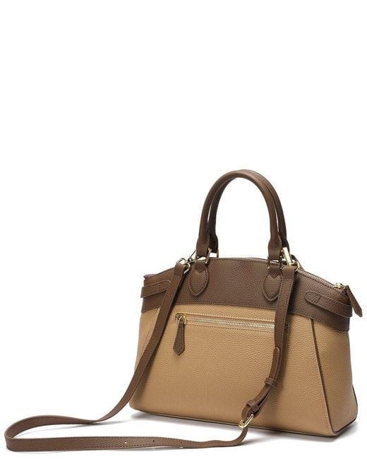 Tiffany & Fred Paris Brown Grained Leather Top-Handle Satchel