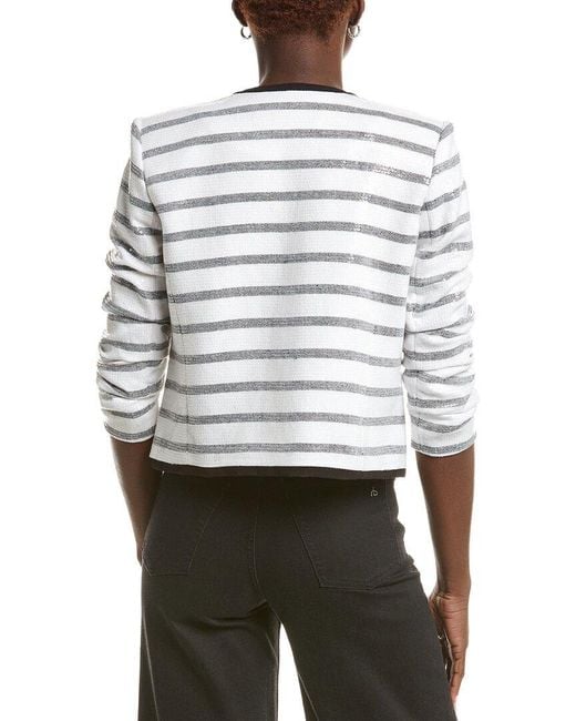 Karl Lagerfeld White Sequin Stripe Jacket