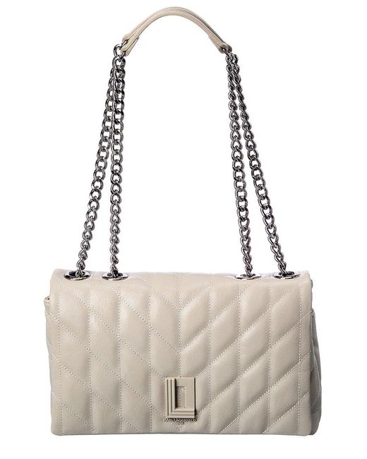 Karl Lagerfeld Lafayette Medium Leather Shoulder Bag in Grey Lyst