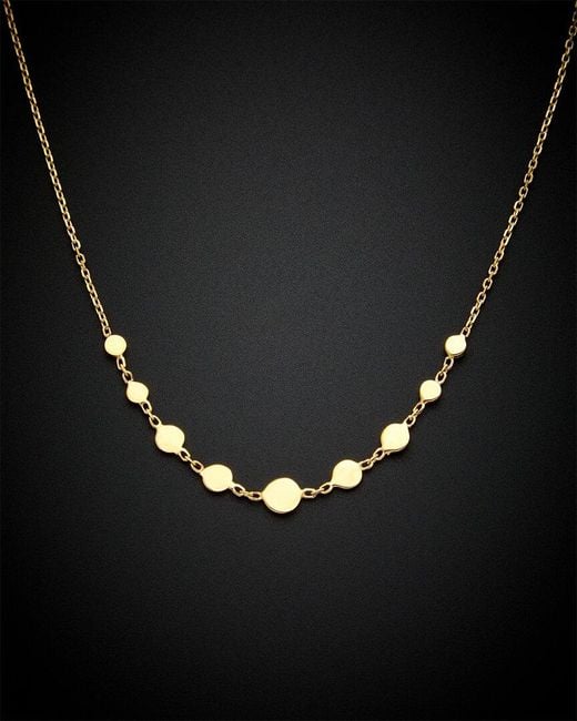 Italian Gold Black 14k Graduated Disc Necklace