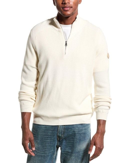 Moncler Cashmere Blend 1 2 Zip Sweater in White for Men Lyst UK