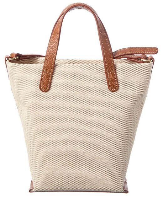 Longchamp Brown Epure Canvas & Leather Crossbody