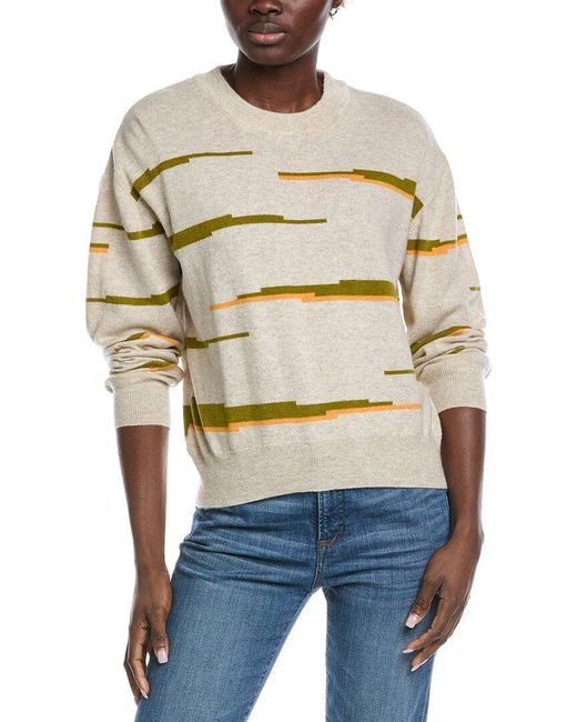 Brodie Cashmere Natural Glitch Zebra Wool & Cashmere-Blend Sweater