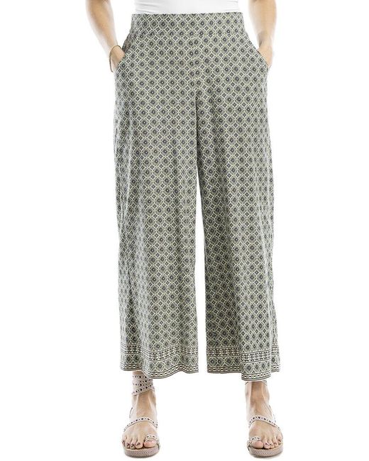 Max Studio Gray Texture Rayon Cropped Pant