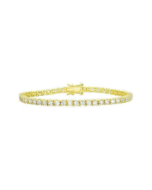 Rachel Glauber White 14K Over Cz Tennis Bracelet