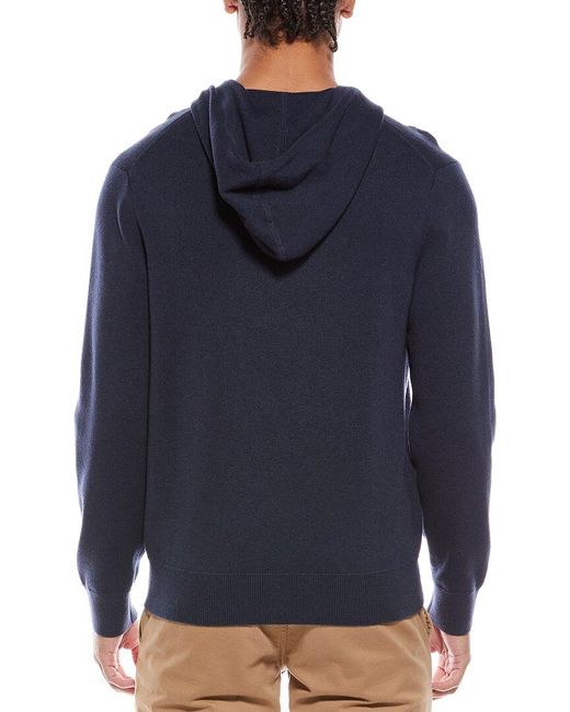 Vince Blue Modern Full Zip Wool-Blend Hoodie for men