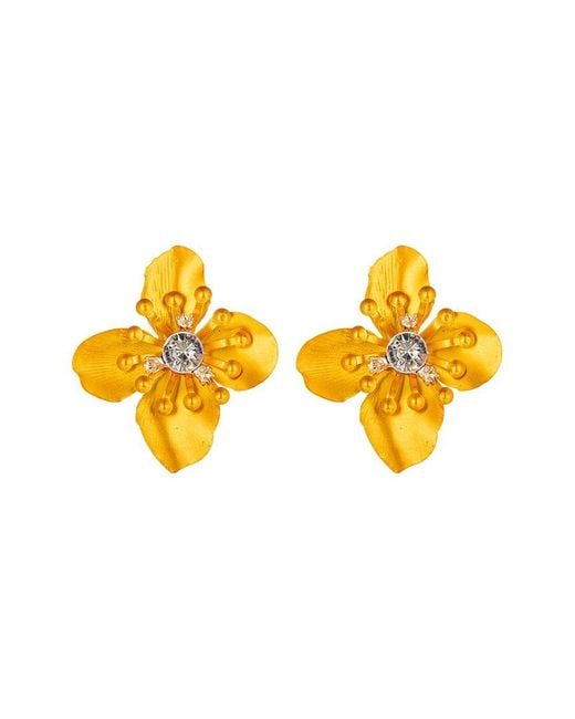 Eye Candy LA Yellow Jasmine Statement Earrings