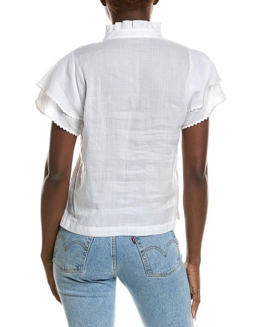 J.McLaughlin White Elara Blouse