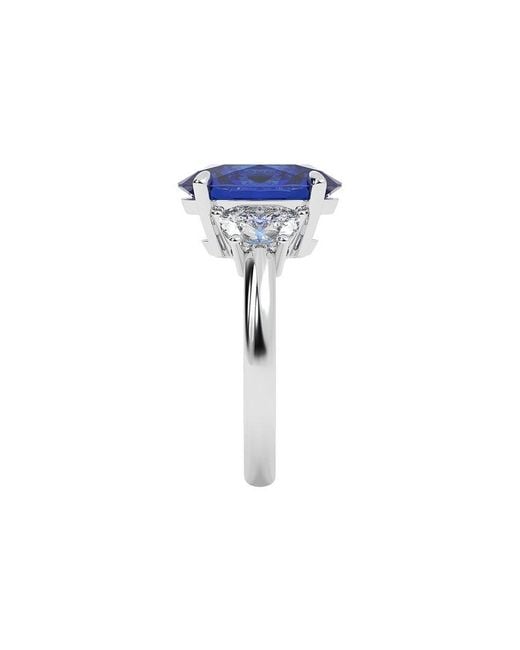 VOWE Blue 14K 7.00 Ct. Tw. Lab-Grown Diamond & Lab-Grown Sapphire Ring