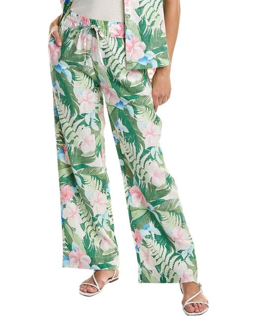 Tommy Bahama Green Radiant Bay High-rise Linen Easy Pant