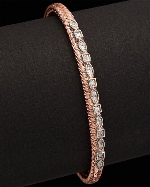 Meshmerise Black 18K Over 0.20 Ct. Tw. Diamond Bangle Bracelet