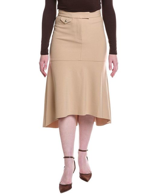 10 Crosby Derek Lam Natural Nicolette Wool Midi Skirt
