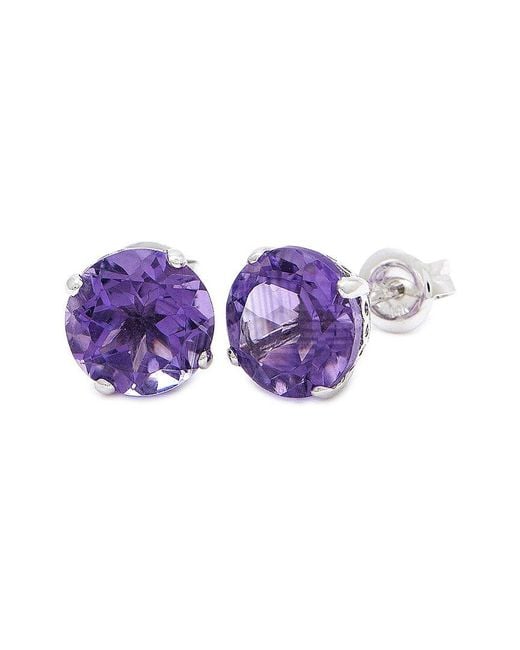 Gemstones Purple 3.40 Ct. Tw. Amethyst 14K Earrings