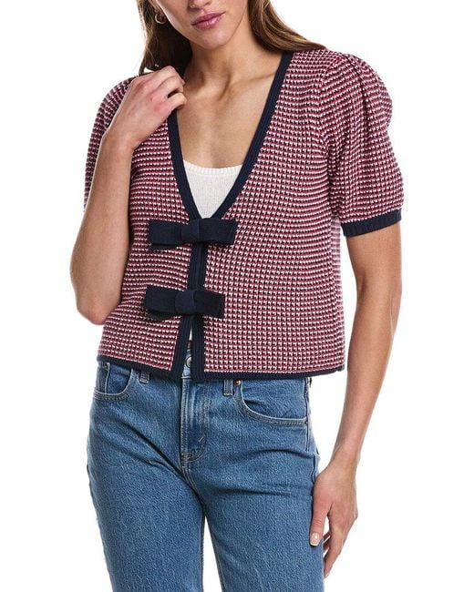 525 America Blue Elaine Puppytooth Cardigan