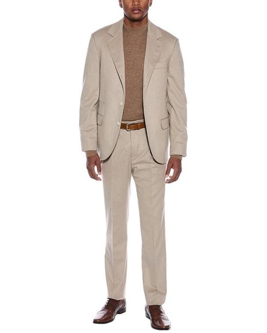Brunello Cucinelli Natural 2Pc Wool Suit for men