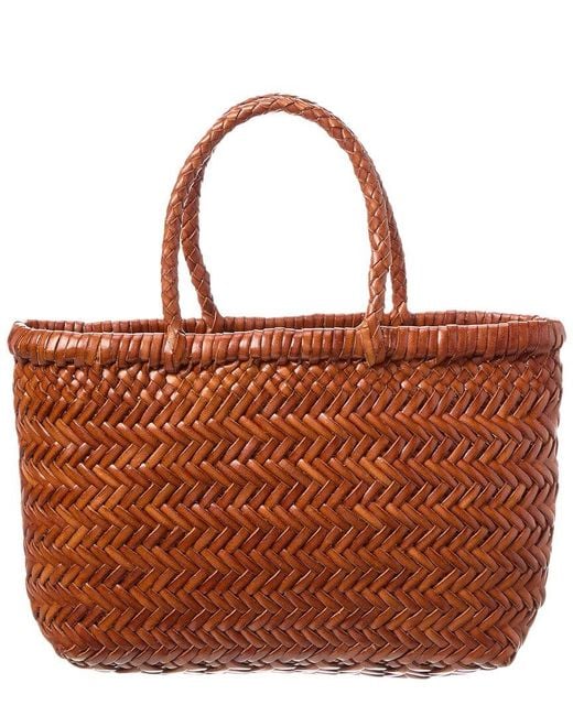 Dragon Diffusion Brown Flat Gora Mini Leather Basket Bag