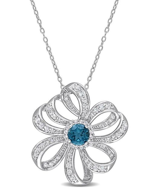 Rina Limor Metallic Silver 2.26 Ct. Tw. Gemstone Pendant Necklace