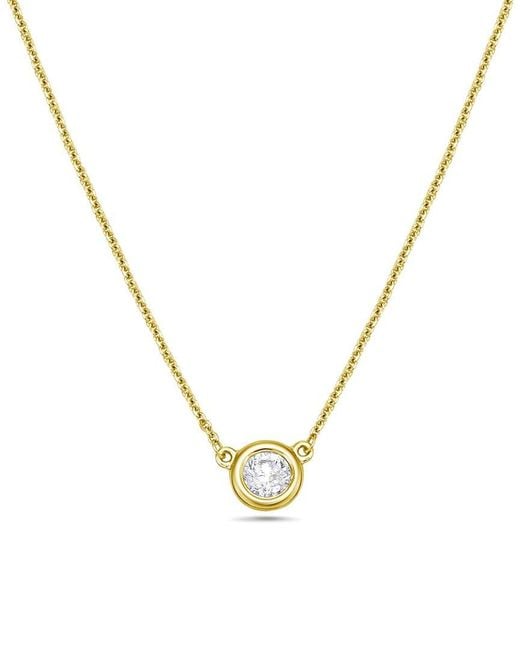 Forever Creations Signature Metallic Forever Creations 14K 0.22 Ct. Tw. Diamond Solitaire Necklace