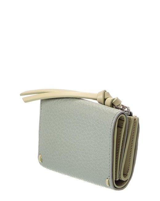 Fendi Gray Peekaboo Micro Leather Trifold Wallet