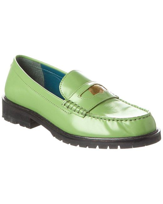 Free People Green Liv Leather Loafer