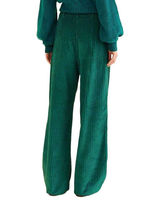 Farm Rio Green Emerald Corduroy Pants