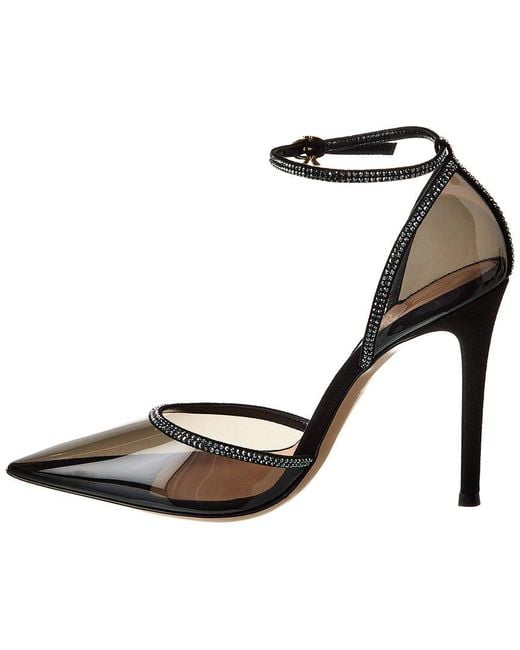 Gianvito Rossi Black Sabina Plexi Pump