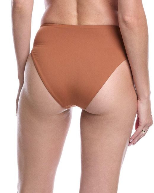 WeWoreWhat Brown Belted Twist High-Rise Bikini Bottom