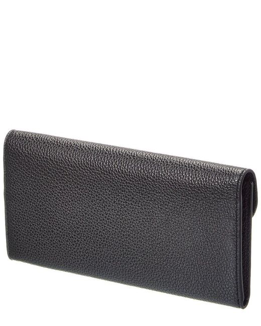 Totême Gray T-Lock Leather Continental Wallet
