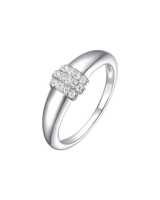 Genevive Jewelry White Rachel Glauber Plated Cz Ring