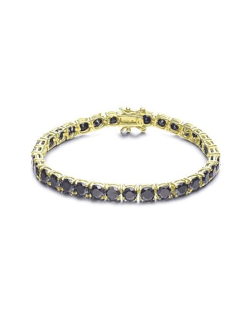 Genevive Jewelry Metallic 14k Over Silver Tennis Bracelet
