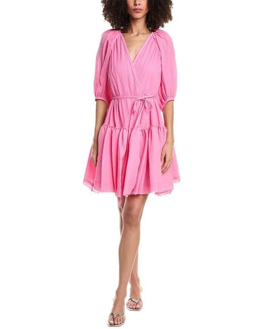 3.1 Phillip Lim Pink Plisse Voile Wrap Dress
