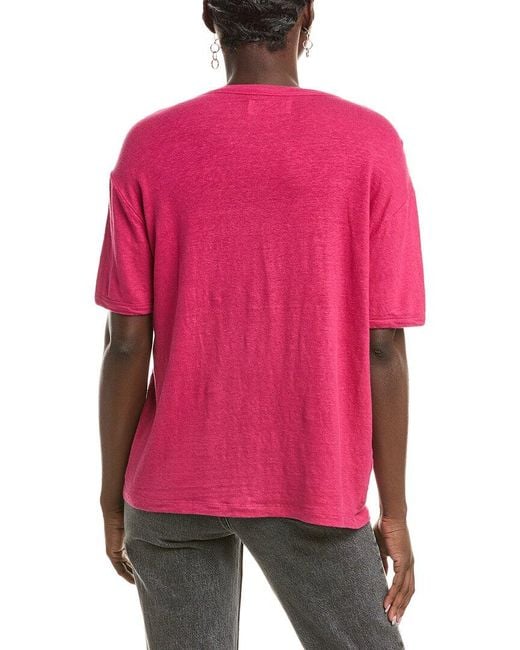 Officine Generale Red Officine Generale Linen-Blend T-Shirt