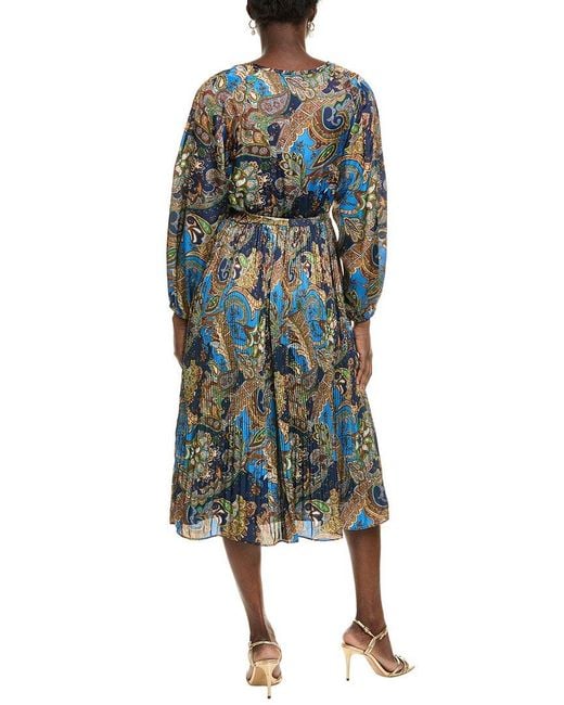Tahari Green Paisley Midi Dress