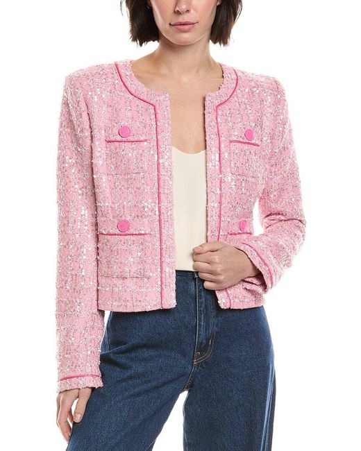 L'Agence Pink Niko Tweed Jacket