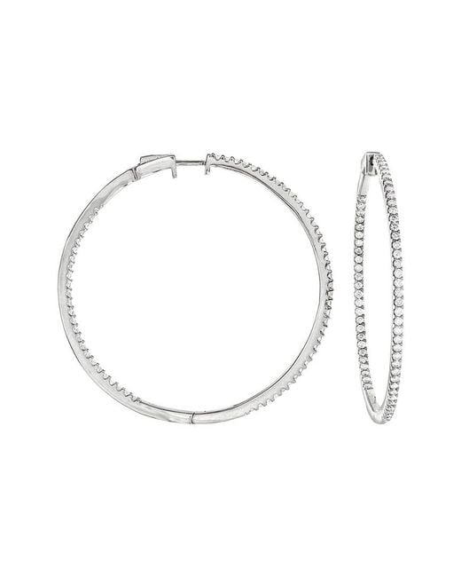 Forever Creations USA Inc. White Forever Creations 14K 1.53 Ct. Tw. Diamond Inside And Out Hoops