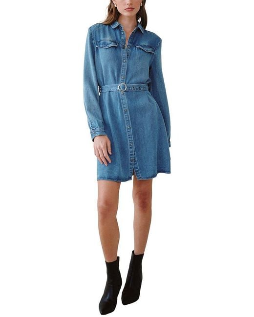 Bella Dahl Blue Belted Shirt Dress