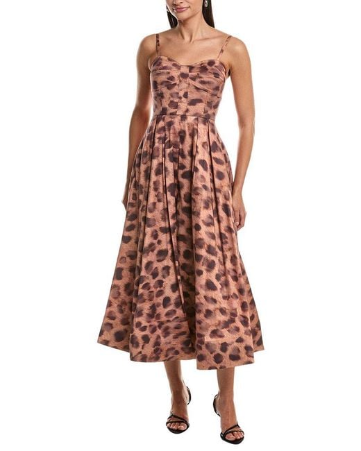 MILLY Brown Queen Leopard Printed Bustier Dress