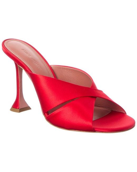 AMINA MUADDI Red Salma Satin Sandal
