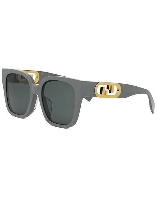 Fendi Gray 55Mm Sunglasses