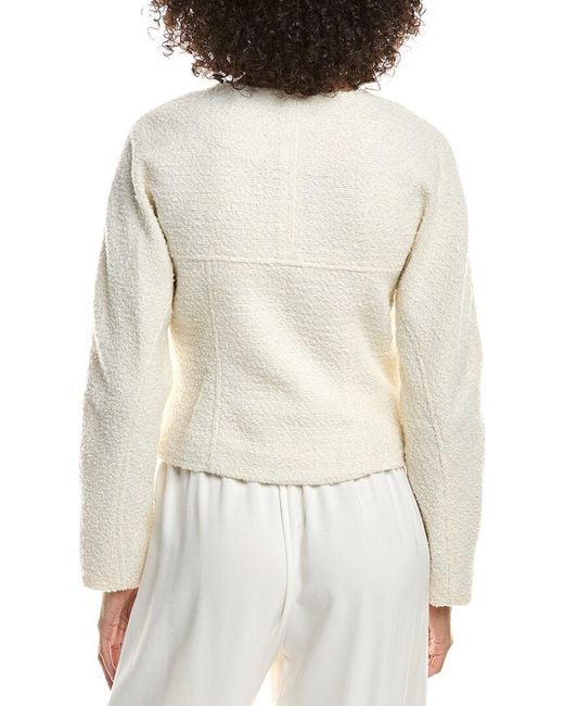 10 Crosby Derek Lam White Prewett Zip Front Wool-Blend Jacket