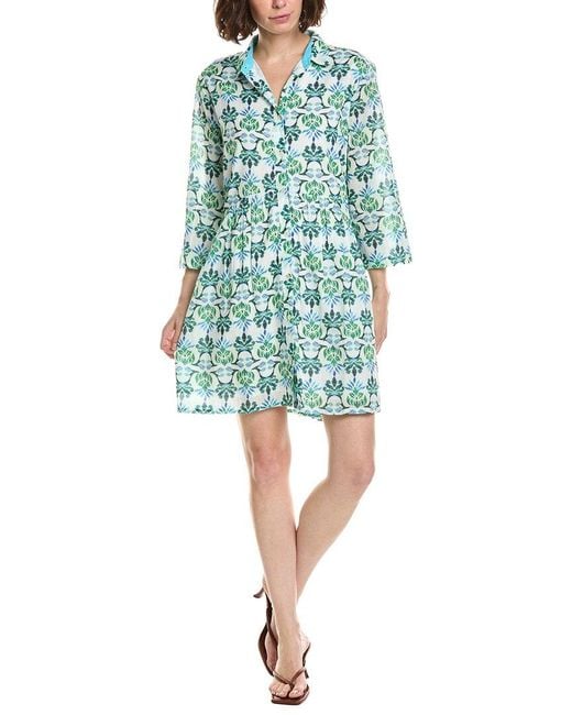 Ro's Garden Blue Tyla Shirtdress