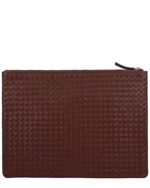 Dragon Diffusion Brown A4 Pochette Leather Pouch Bag