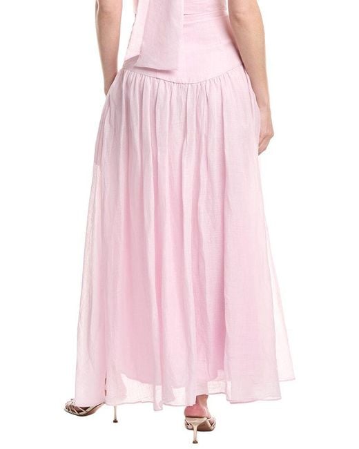 Bardot Pink Amorette Ramie Midi Skirt