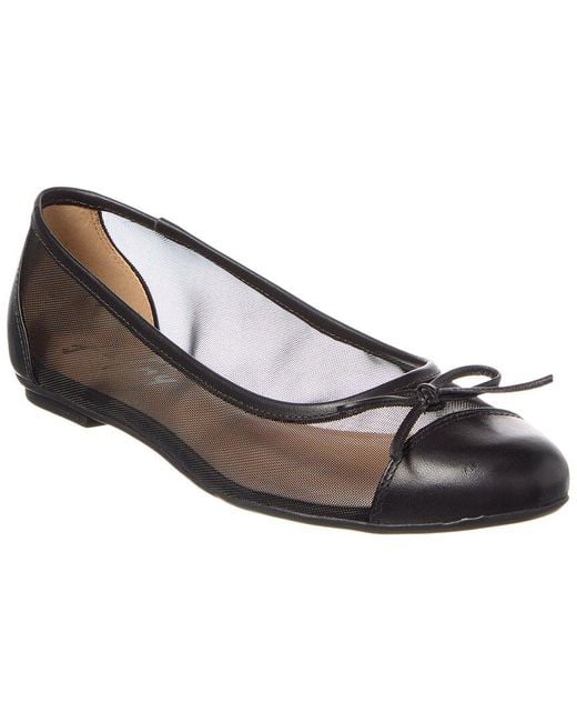 French Sole White Cordelia Shimmer Mesh & Leather Flat
